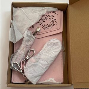 Pink Floral Cutout Wallet